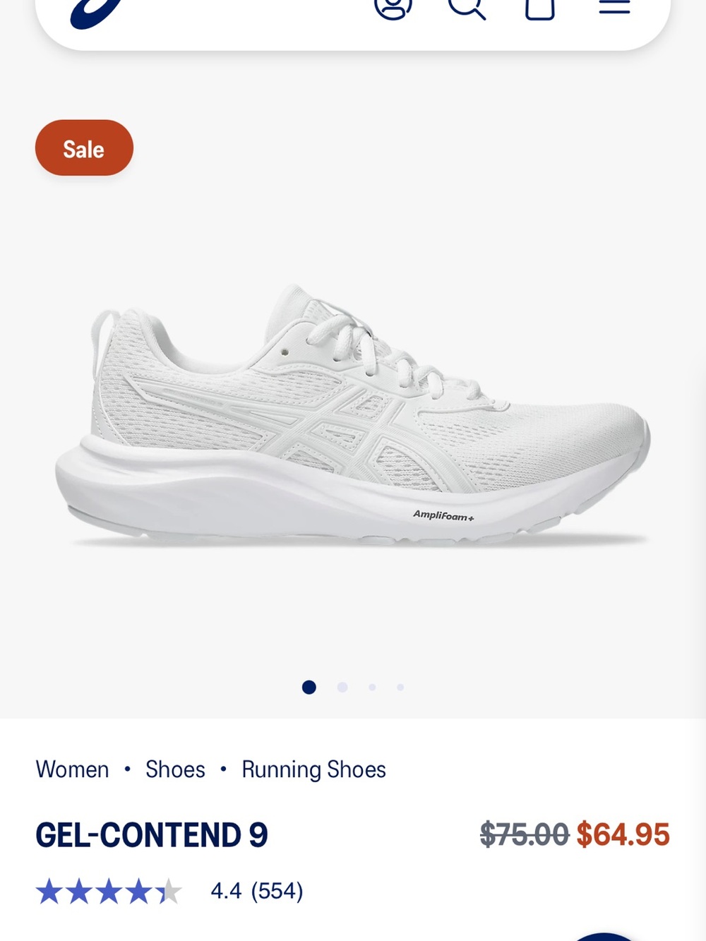 ASICS Gel-Contend 9 Women’s Running Shoes — White